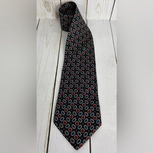 Brooks Brothers Makers‎ Floral 100% Silk Necktie Handmade USA 58x3.75 Black